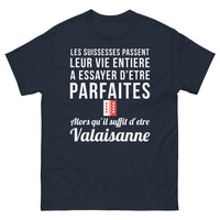Thumbnail for T-shirt Valaisanne marine - fallait être valaisanne