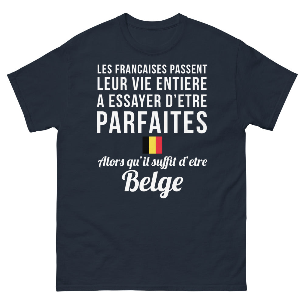 T-shirt Belge marine - parfaites françaises simples belges