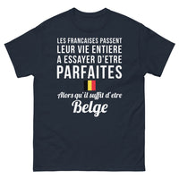 Thumbnail for T-shirt Belge marine - parfaites françaises simples belges