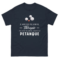 Thumbnail for T-shirt pétanque marine - pas besoin de thérapie, juste jouer