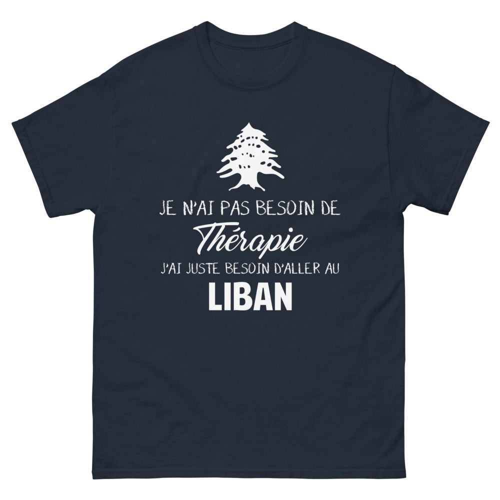 T-shirt Liban marine face - Je n'ai pas besoin de thérapie