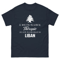 Thumbnail for T-shirt Liban marine face - Je n'ai pas besoin de thérapie
