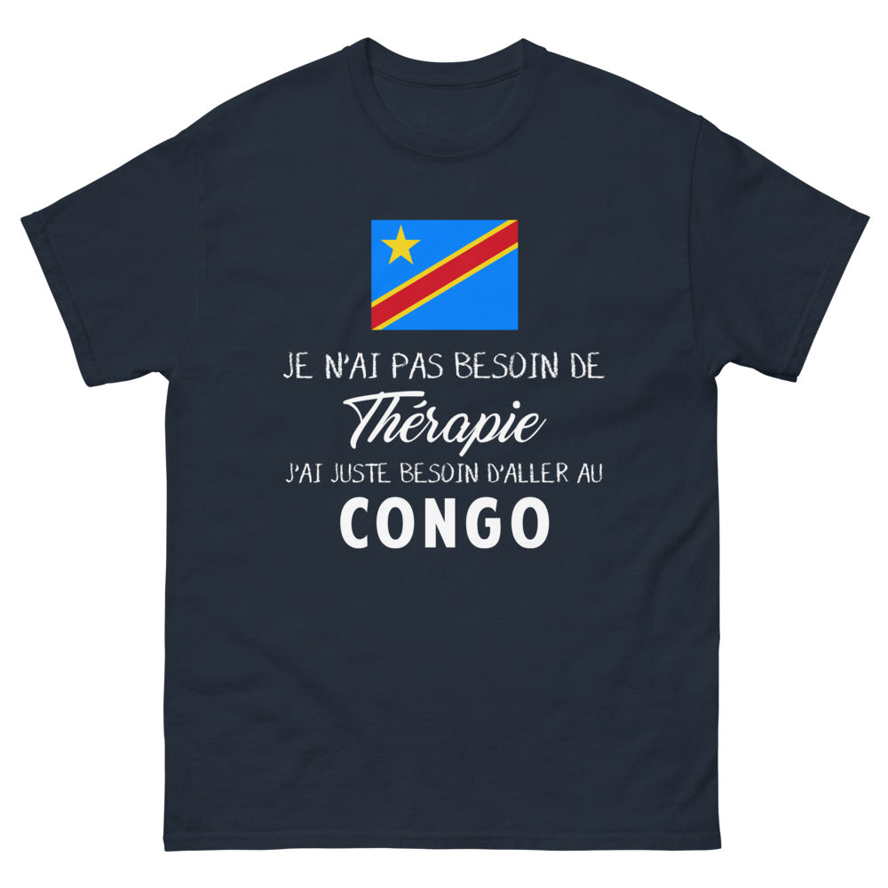 T-shirt Congo marine - j'ai juste besoin d'aller au Congo