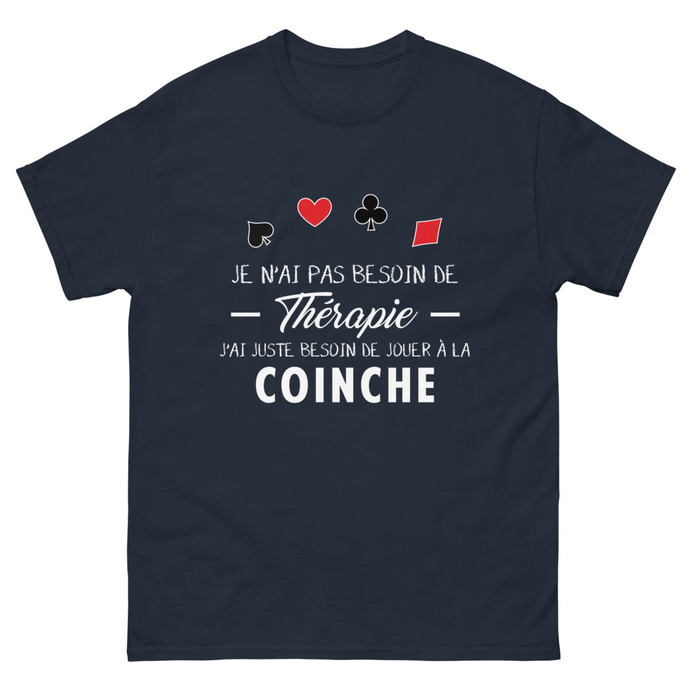 T-shirt coinche marine - juste besoin de jouer à la coinche