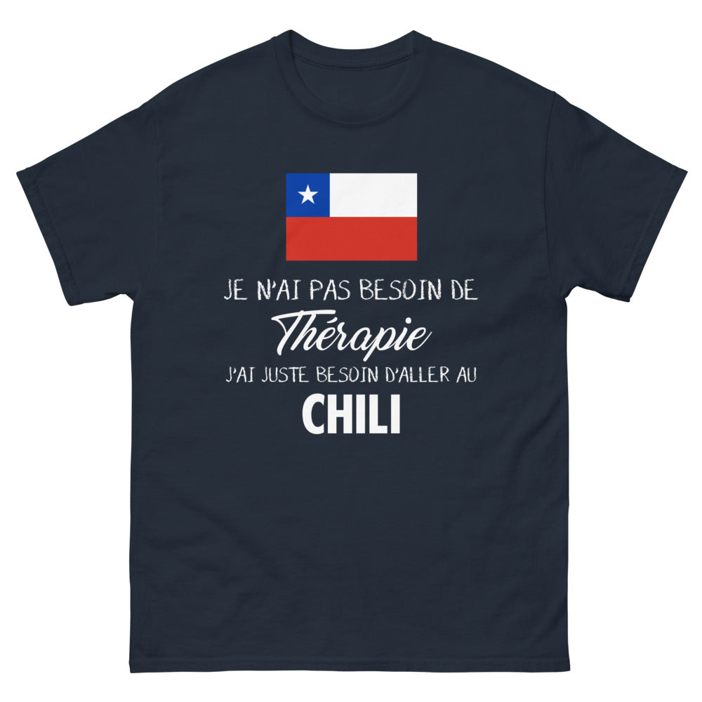 T-shirt Chili marine - je n'ai pas besoin de thérapie