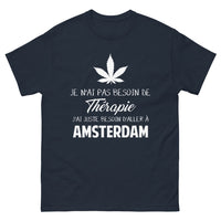 Thumbnail for T-shirt Amsterdam bleu marine - pas besoin de thérapie