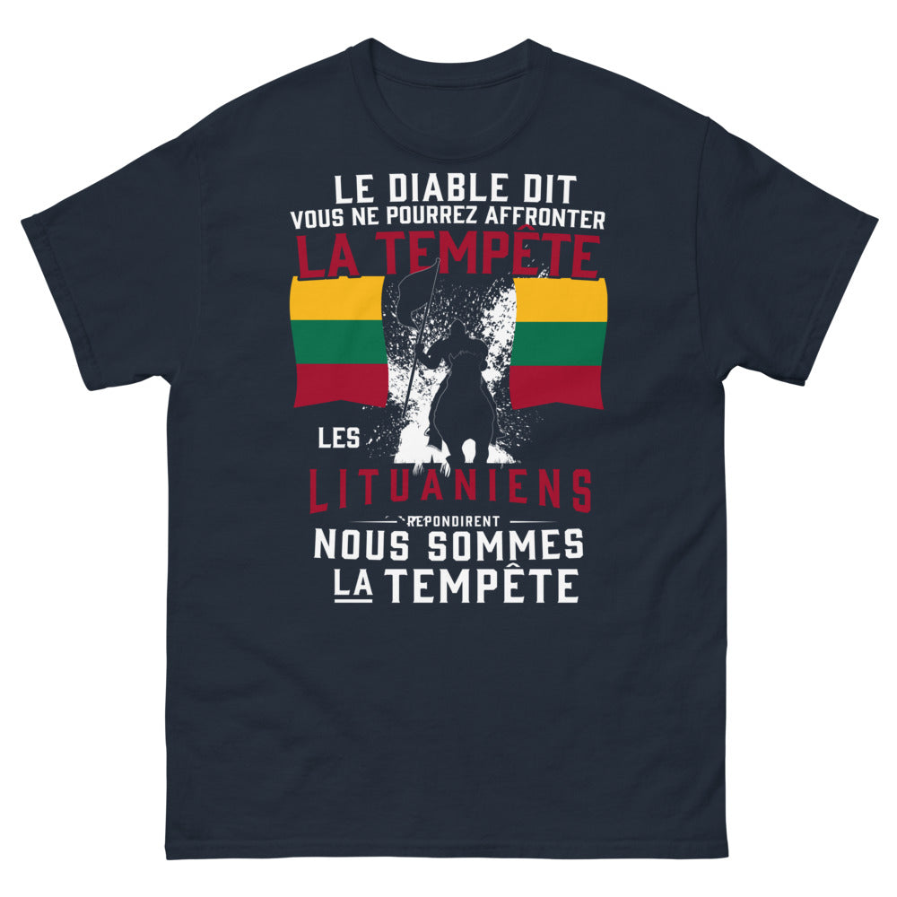 T-shirt La Tempête des Lituaniens marine - humour et tempête