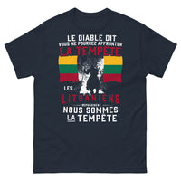 Thumbnail for T-shirt La Tempête des Lituaniens marine - humour et tempête
