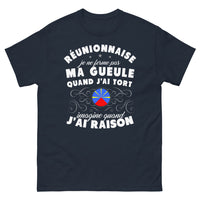 Thumbnail for T-shirt Réunionnaise marine - Audacieuse humour et fierté