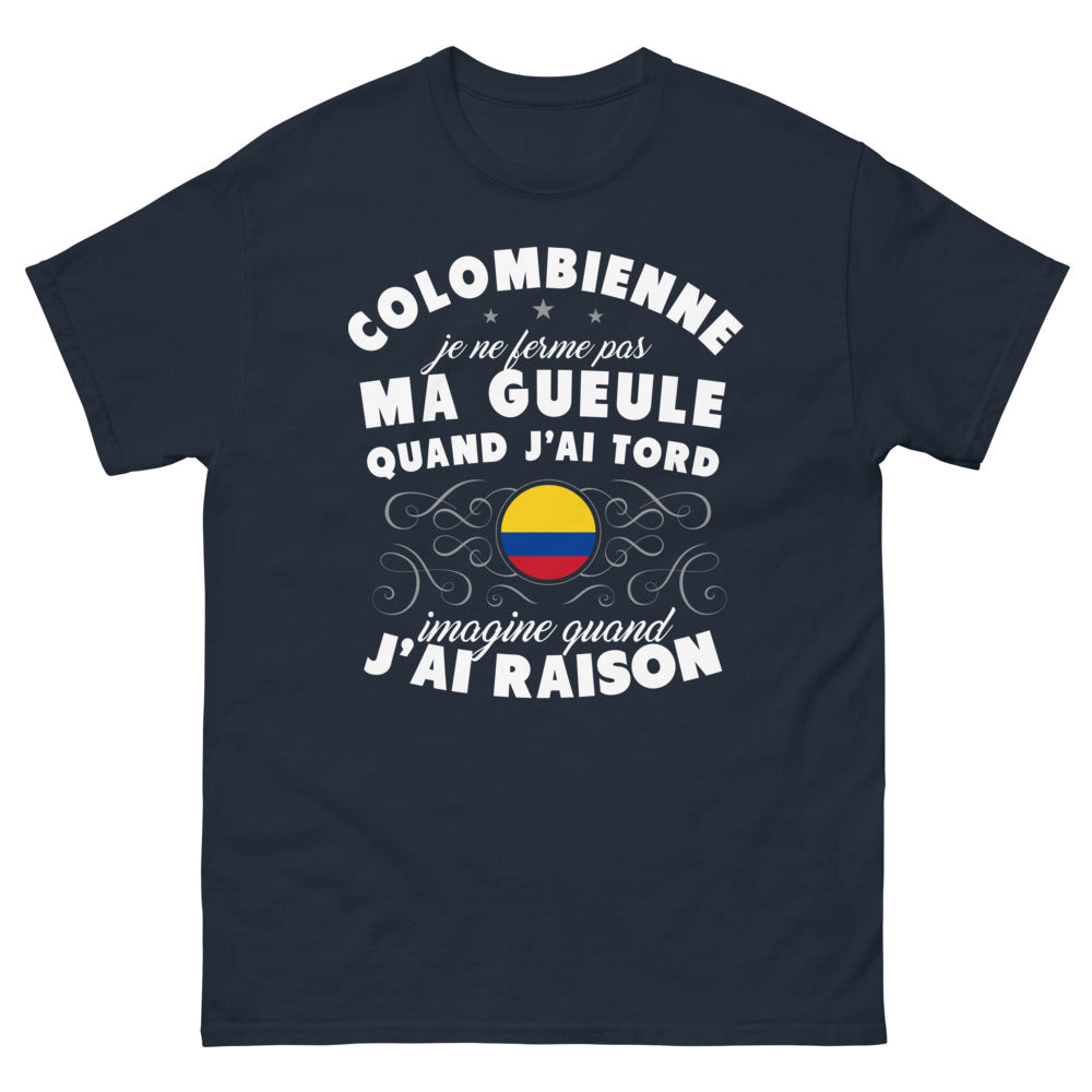 T-shirt Colombienne marine - Je ne ferme pas ma gueule