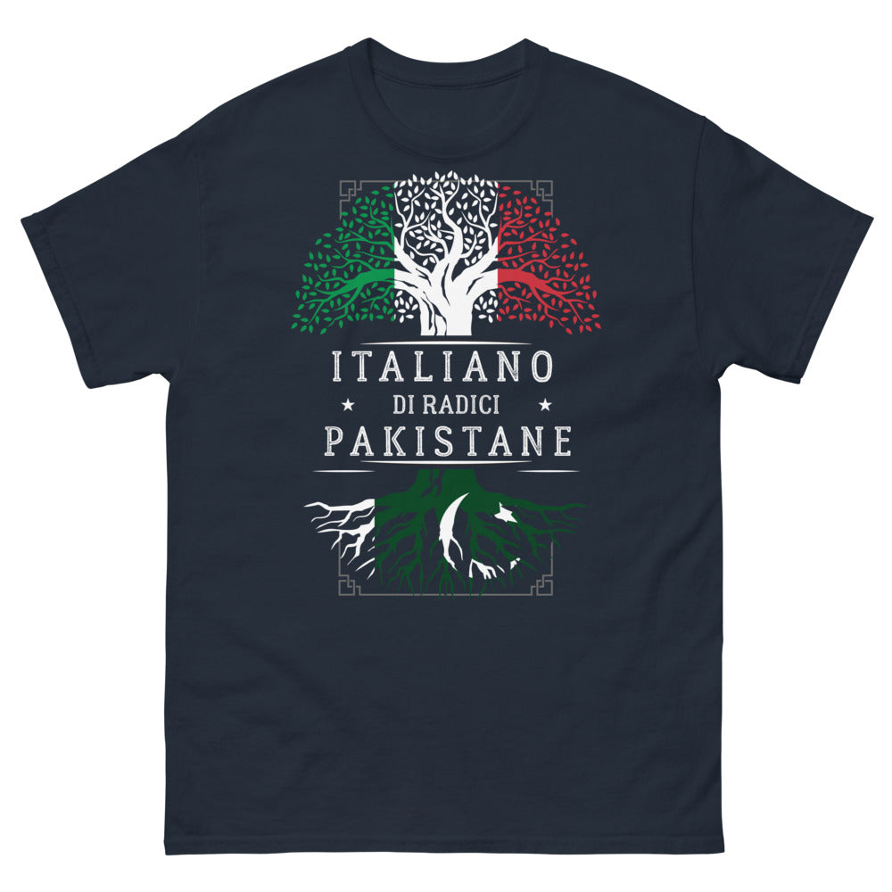 Maglietta Radici Italiane e Pakistane blu navy - humour e orgoglio