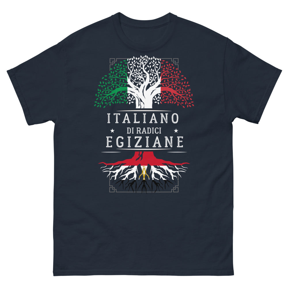 T-shirt radici egiziane italiane marine - motivo egiziano chic