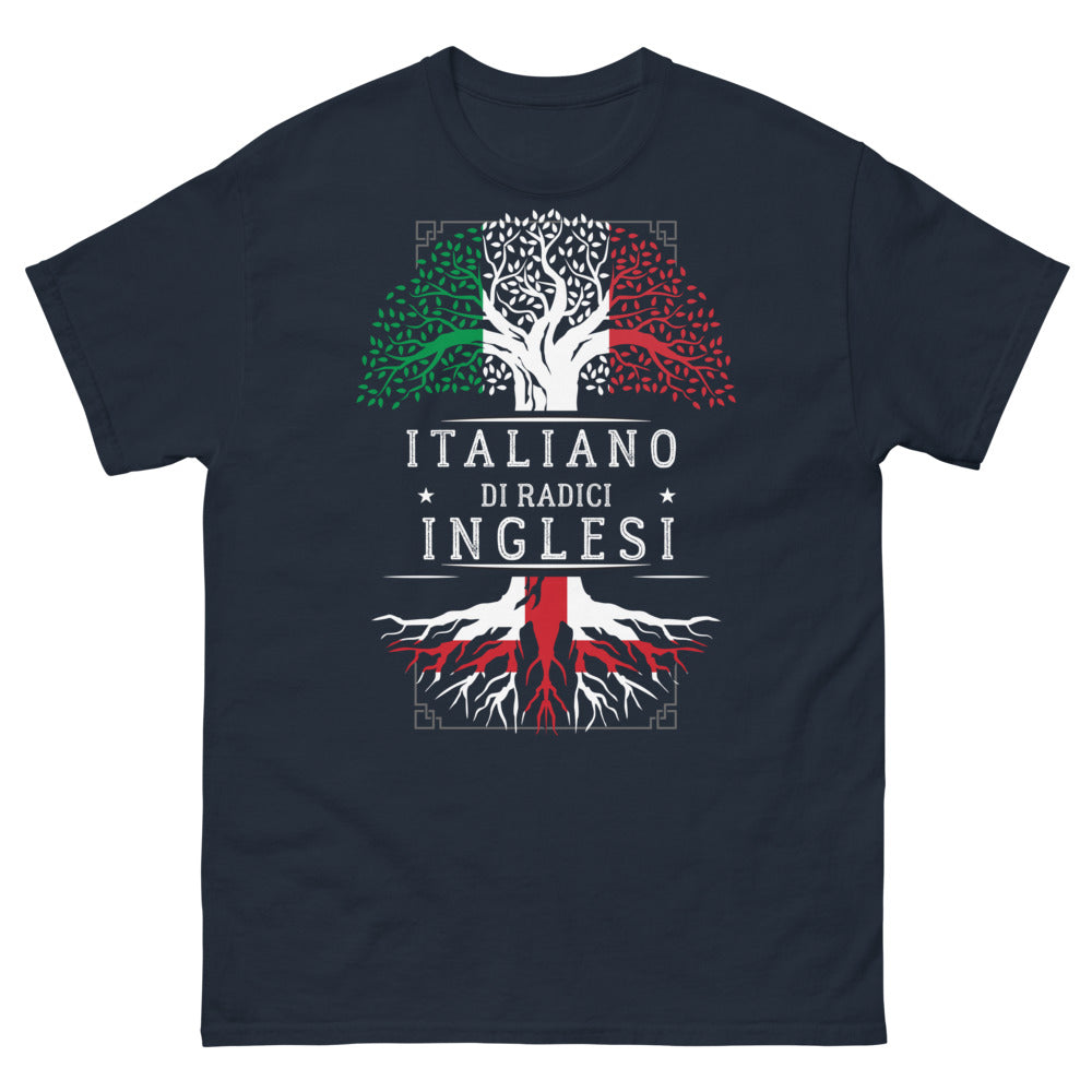 T-shirt italiano e inglese blu marino - Humor e orgoglio