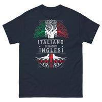 Thumbnail for T-shirt italiano e inglese blu marino - Humor e orgoglio