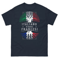 Thumbnail for T-Shirt origini italiane e radici francesi blu scuro - doppio retaggio