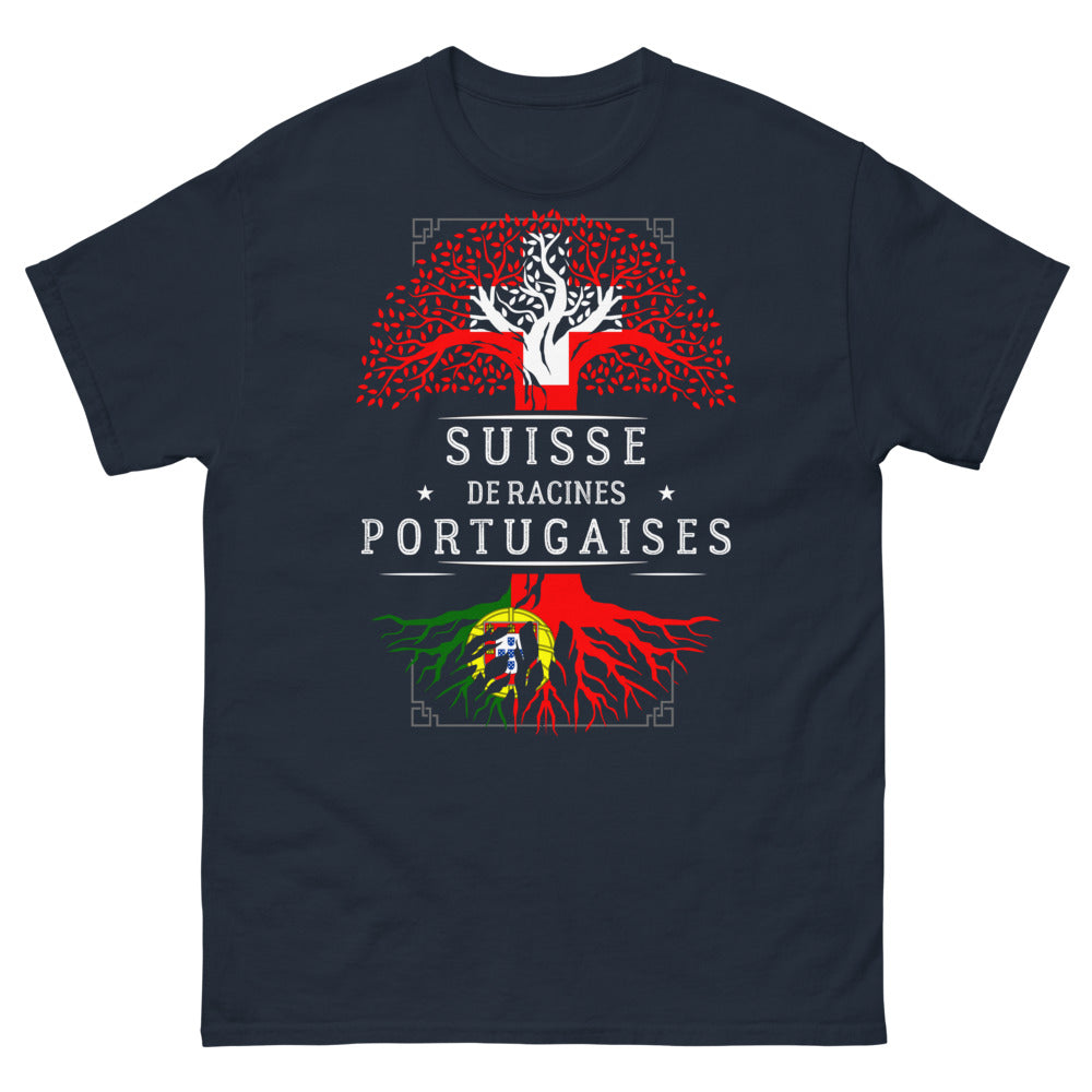 T-shirt Suisse-Portugaises marine - Suisse de Racines Portugaises