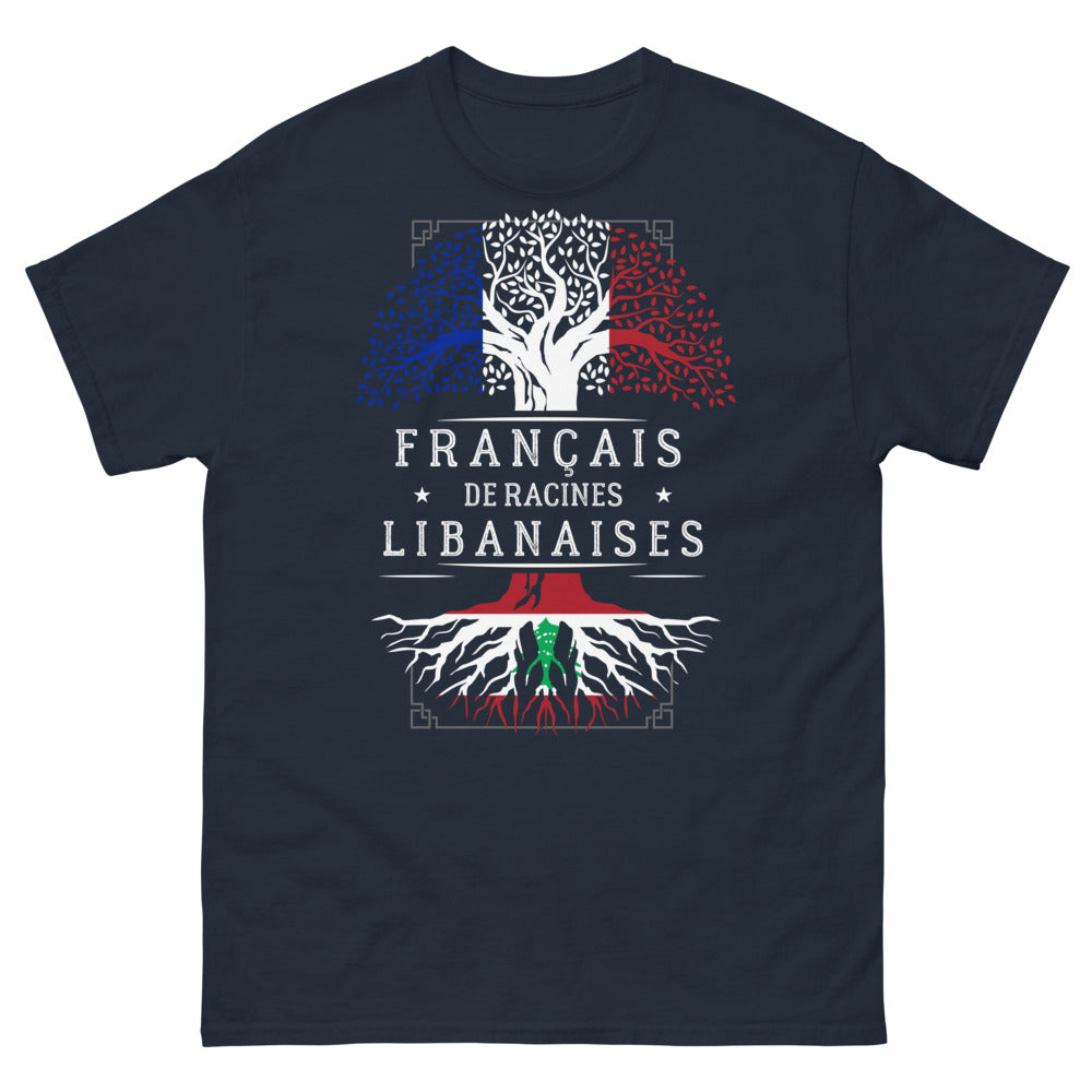 T-shirt Français de racines libanaises marine - français de racines libanaises