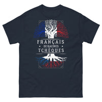 Thumbnail for T-shirt Français de racines tchèques marine - double culture et fierté