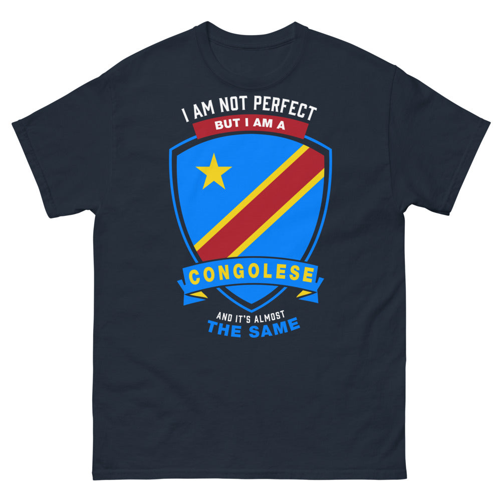 T-shirt Congo bleu marine - I am not perfect but I am Congolese