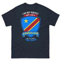 Thumbnail for T-shirt Congo bleu marine - I am not perfect but I am Congolese
