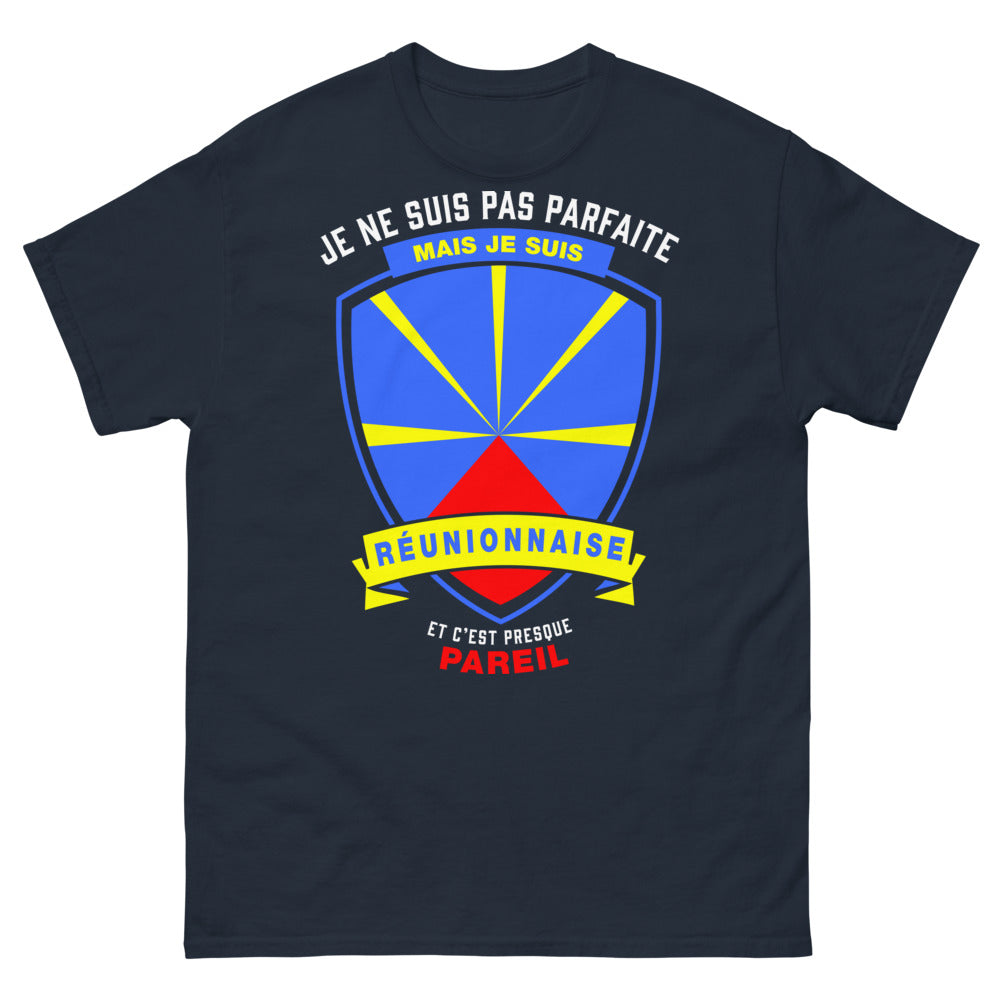 T-shirt réunionnais marine - humour et fierté locale