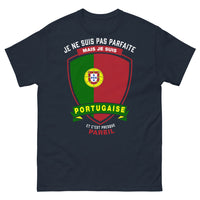 Thumbnail for T-shirt portugaise bleu marine face - je ne suis pas parfaite