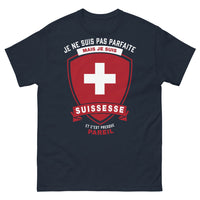 Thumbnail for T-shirt Suisse marine face - Je ne suis pas parfaite mais je suis Suissesse