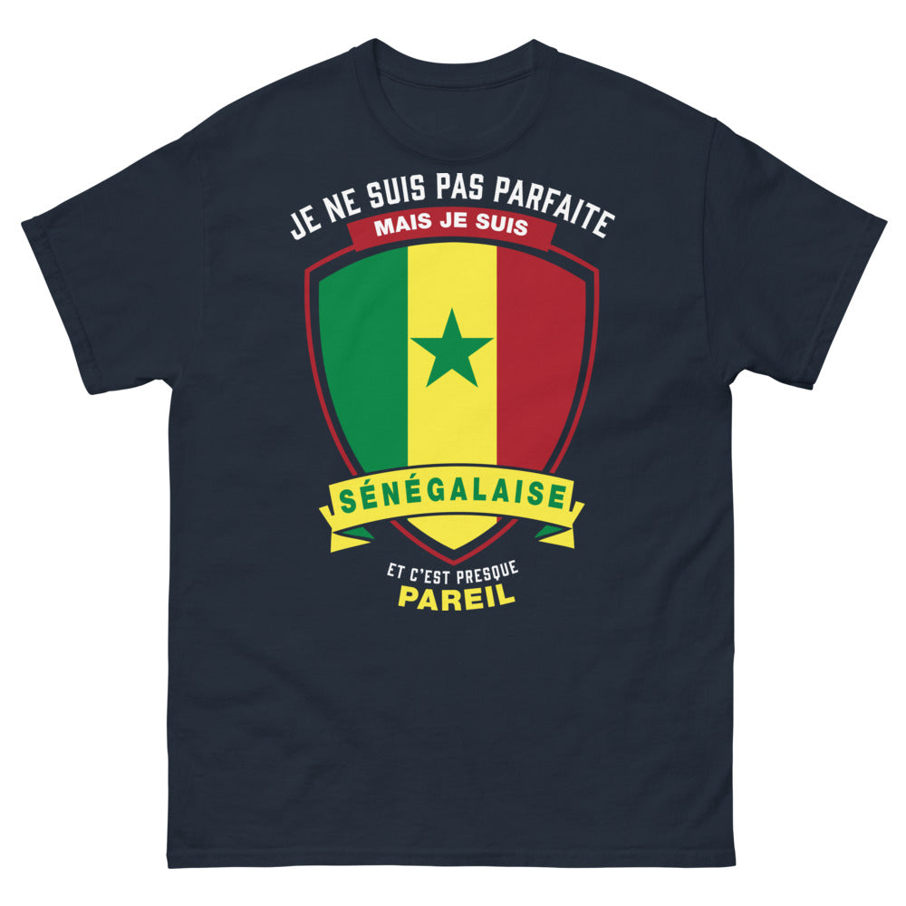 T-shirt Sénégalais marine - je ne suis pas parfaite, sénégalaise