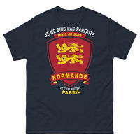 Thumbnail for T-shirt Normande marine face - texte: je ne suis pas parfaite mais je suis Normande