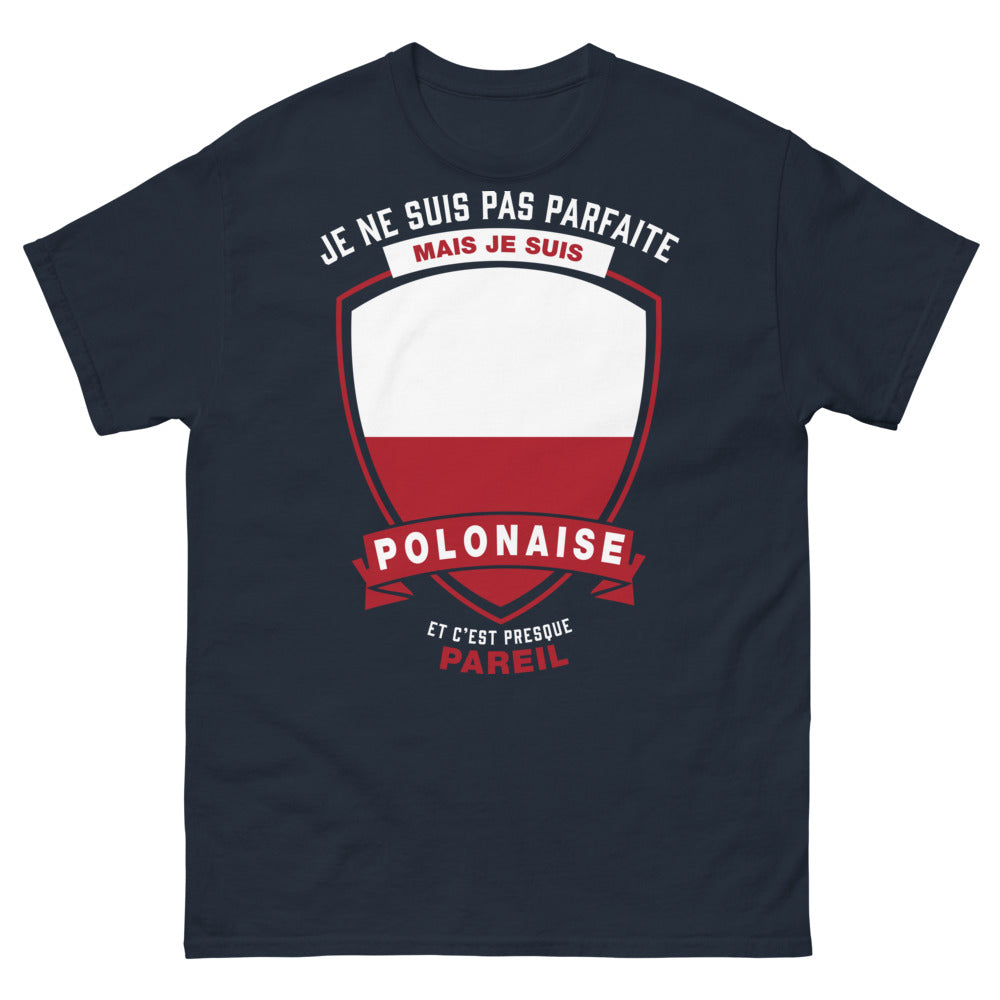 T-shirt Polonaise marine - Je ne suis pas parfaite