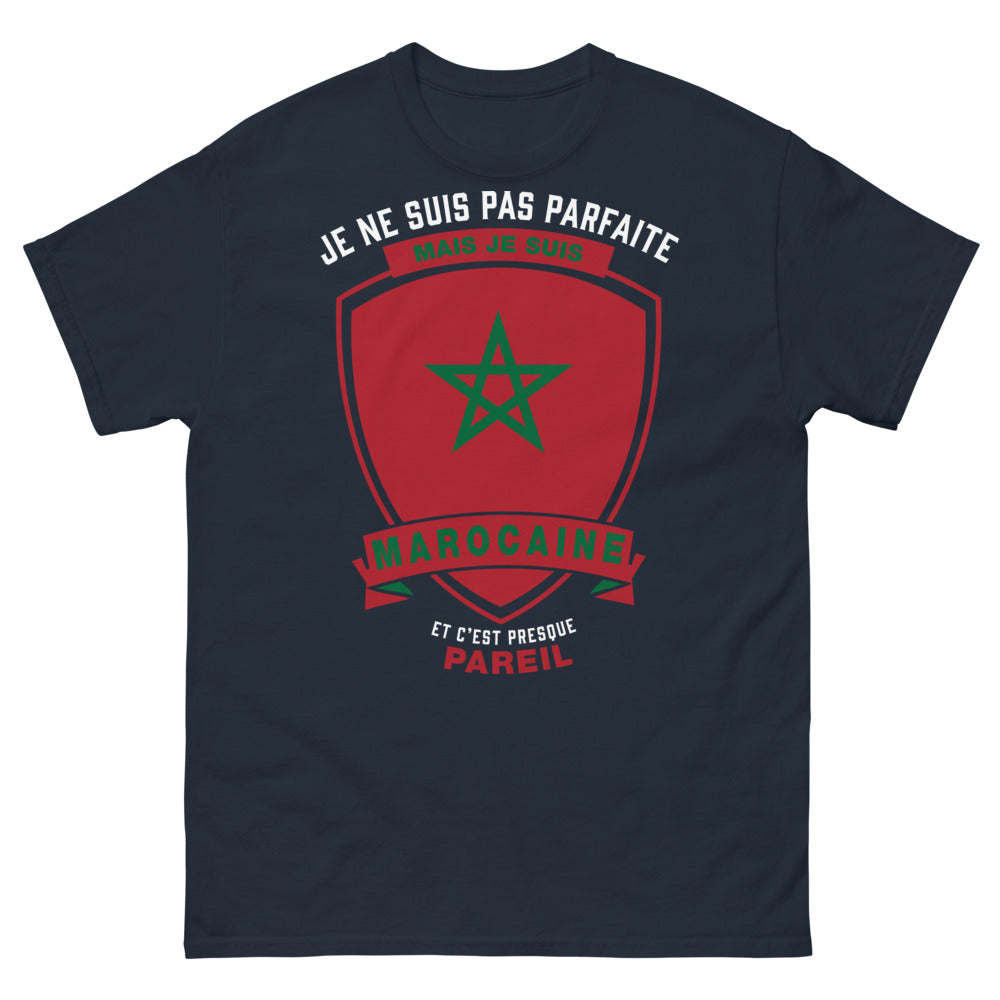 T-shirt Marocaine marine - je ne suis pas parfaite mais je suis Marocaine