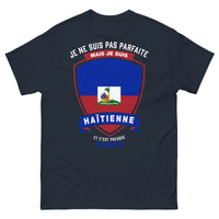 Thumbnail for T-shirt Haïtienne marine - Je ne suis pas parfaite mais je suis Haïtienne
