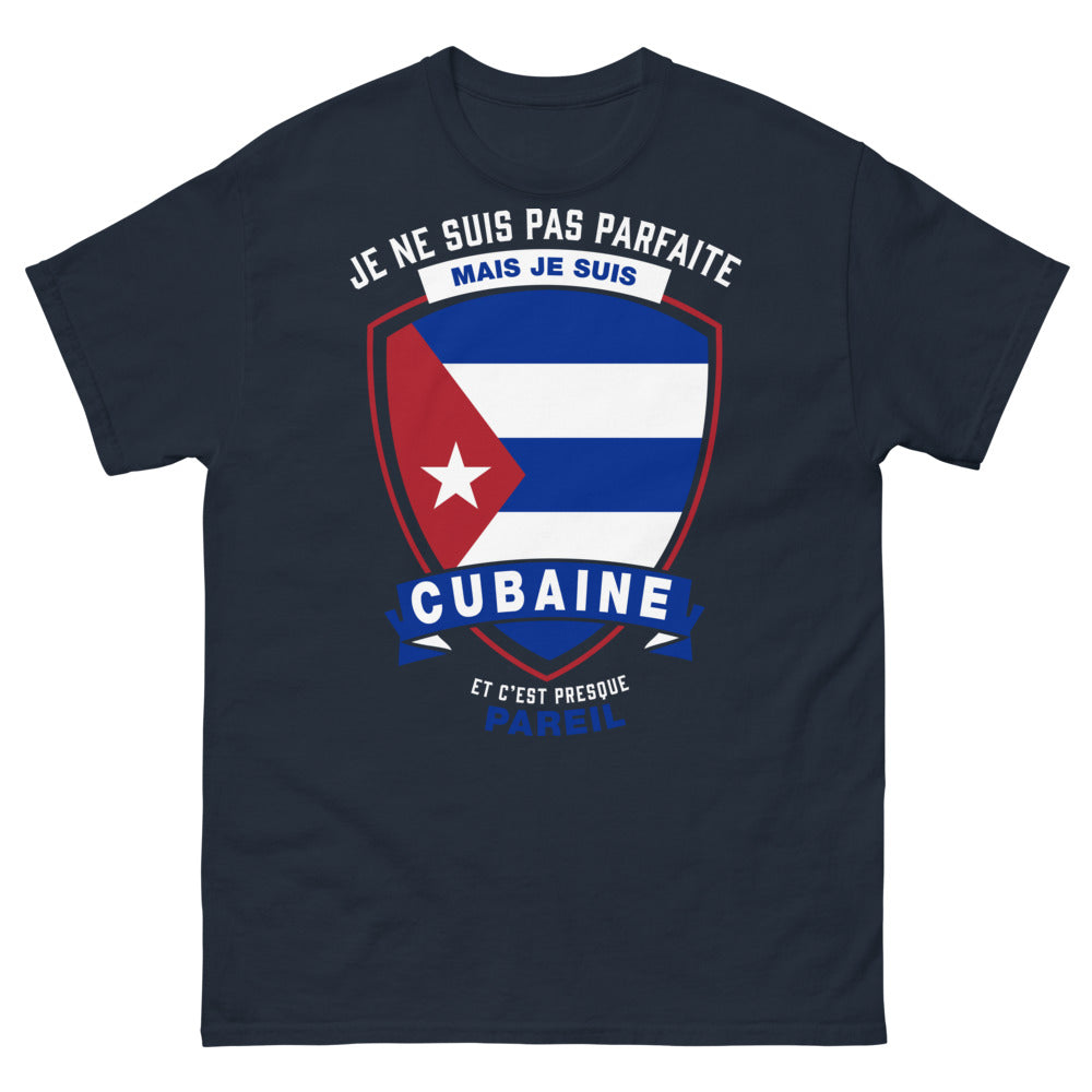 T-shirt Cubanisme marine face - Je ne suis pas parfaite mais Cubaine et fière