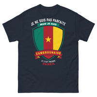 Thumbnail for T-shirt Camerounaise marine - Je ne suis pas parfaite mais je suis Camerounaise