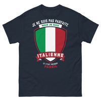 Thumbnail for T-shirt Italienne marine - Je ne suis pas parfaite mais je suis Italienne