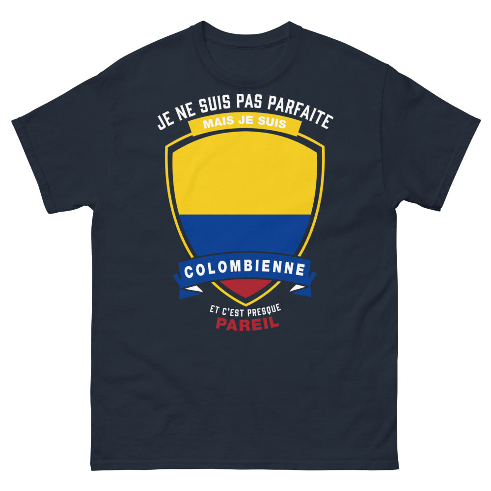 T-shirt Colombienne marine - fière d'être imparfaite