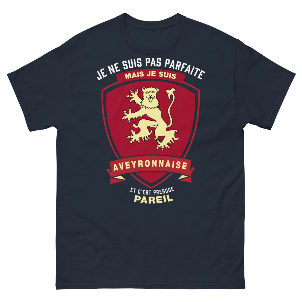 T-shirt Aveyronnaise marine - Je ne suis pas parfaite mais je suis Aveyronnaise