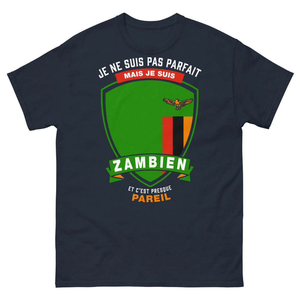 T-shirt zambien marine - je ne suis pas parfait mais zambien