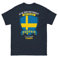 Thumbnail for T-shirt Suédois marine - Je ne suis pas parfait mais je suis Suédois