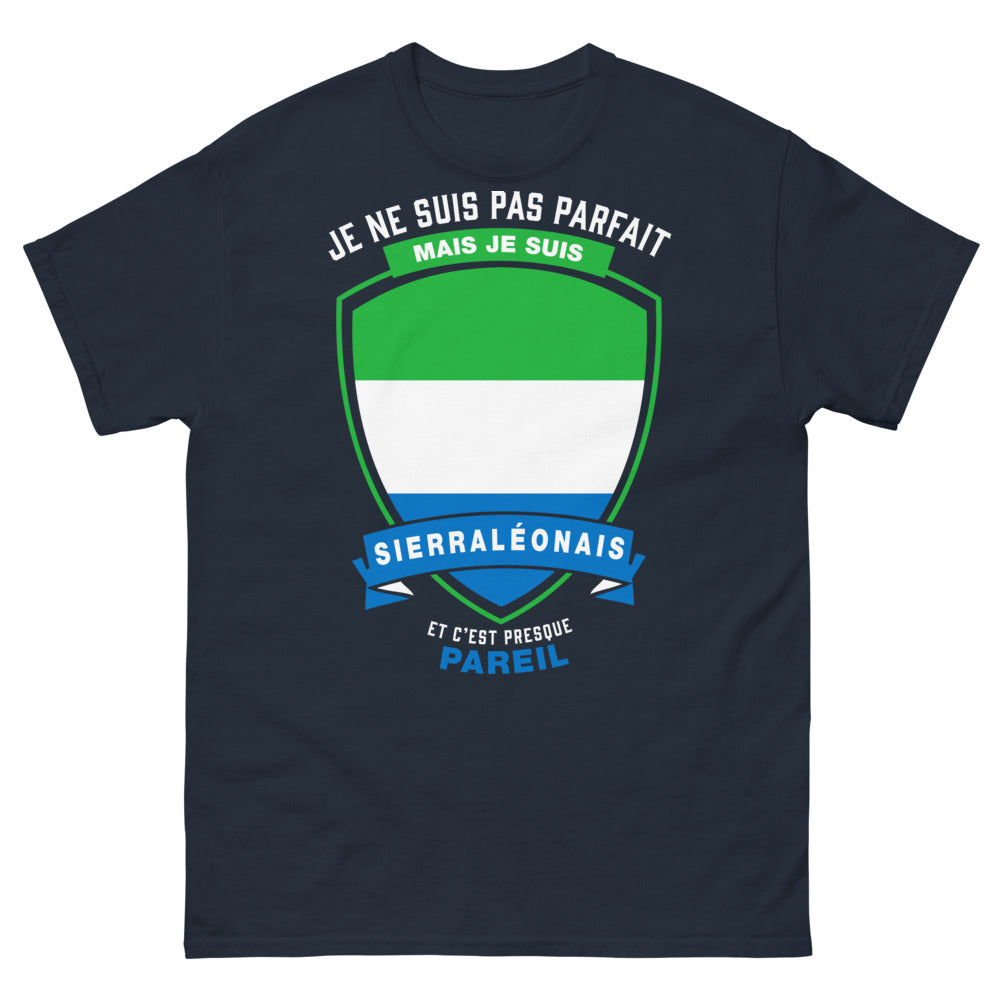 T-shirt Sierra-Léonais marine - Je ne suis pas parfait mais je suis Sierra-Léonais