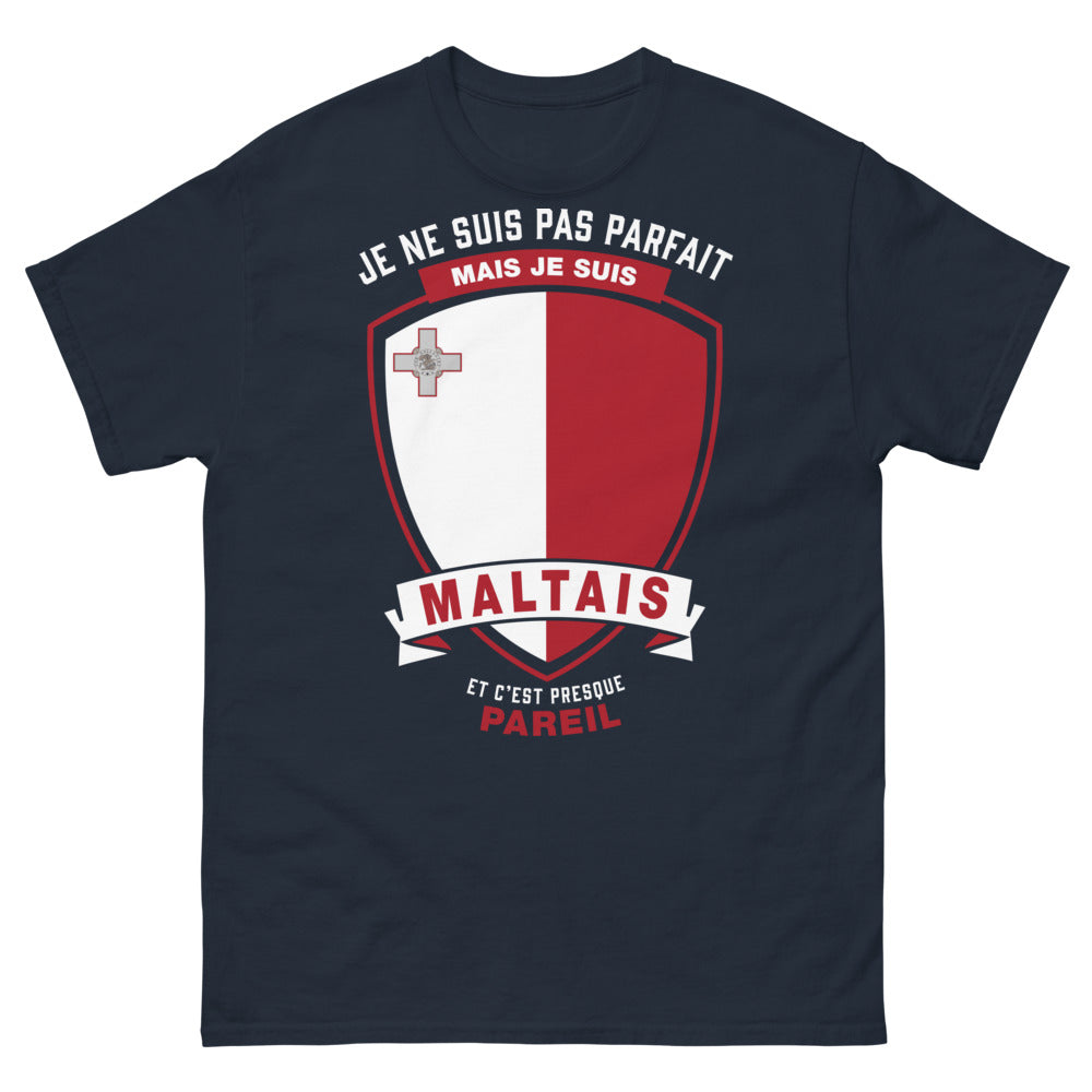 T-shirt Maltais marine - je ne suis pas parfait, mais presque pareil