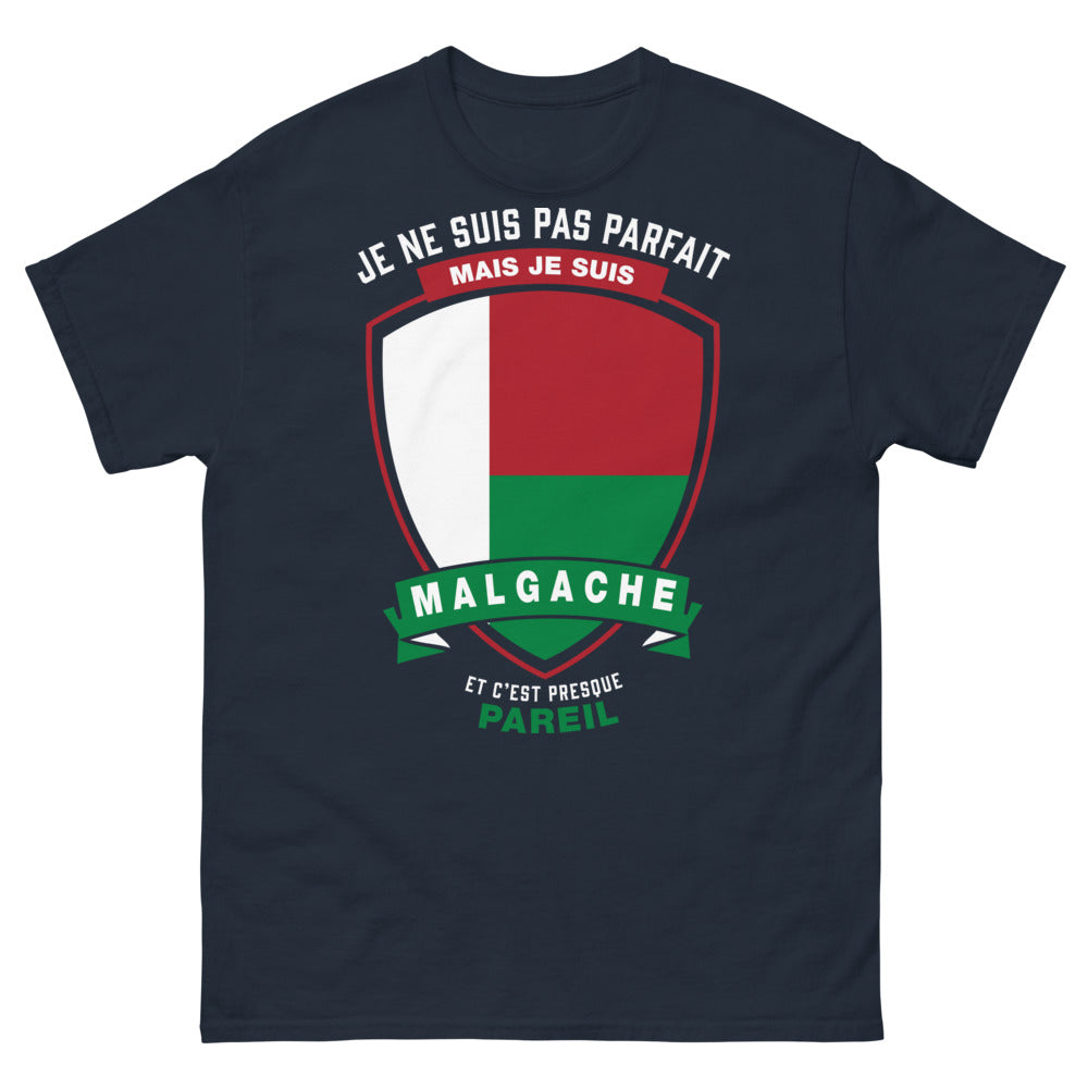 T-shirt Malgache marine - Je ne suis pas parfait mais Malgache