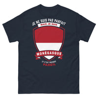 Thumbnail for T-shirt Monégasque marine - Je ne suis pas parfait mais je suis Monégasque