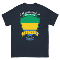 Thumbnail for T-shirt Gabonais marine - Je ne suis pas parfait mais je suis Gabonais