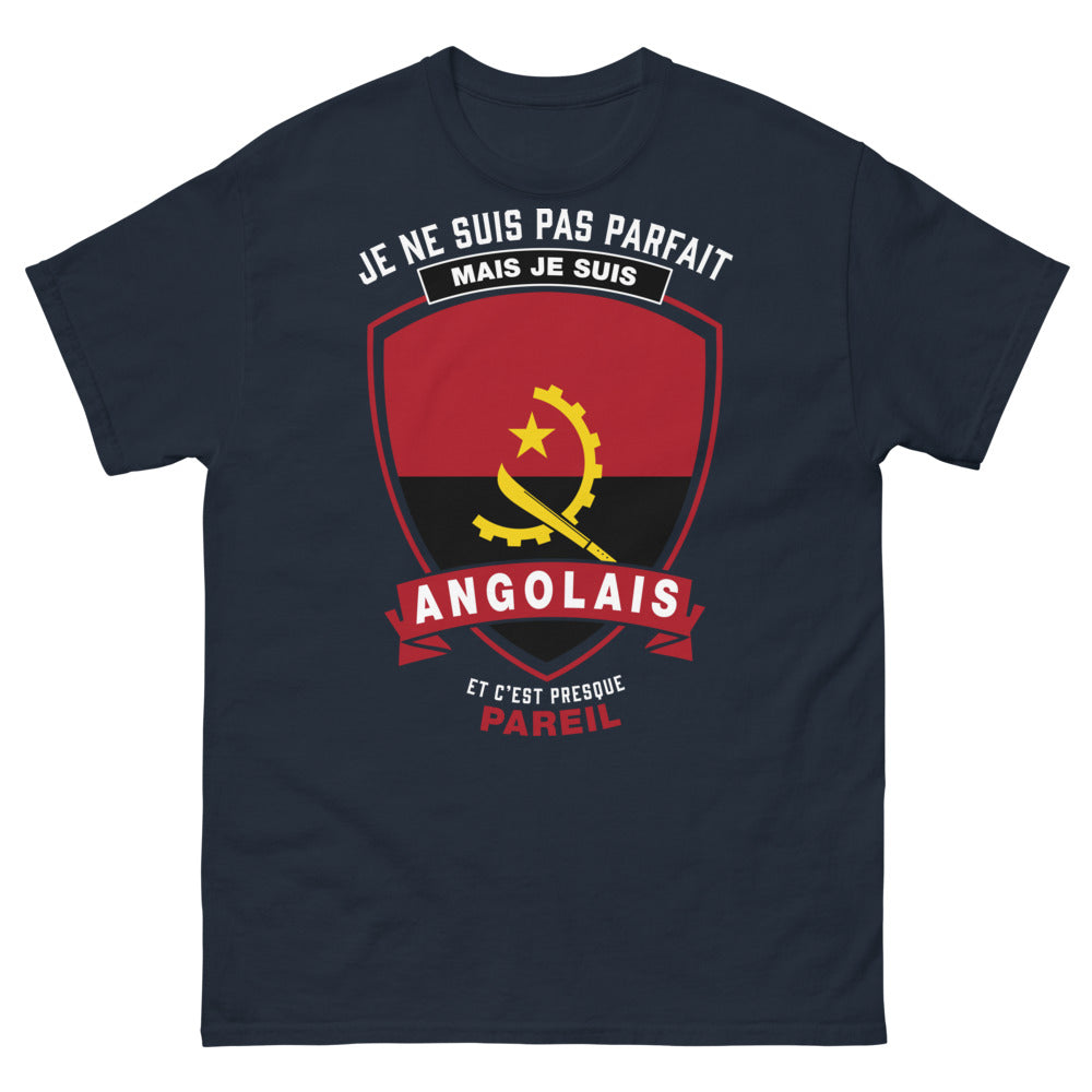 T-shirt Angola marine - je ne suis pas parfait mais je suis Angolais