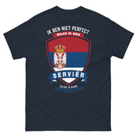 Thumbnail for T-Shirt Serbisch Marineblau - Ich bin nicht perfekt, aber ich bin Serbe
