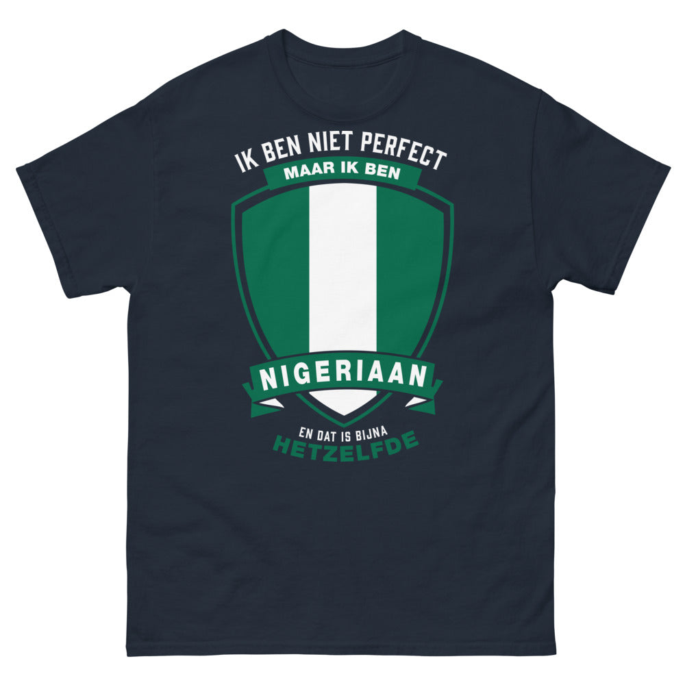 T-Shirt Nigeria dunkelblau - Ik ben niet perfect maar ik ben Nigeriaan