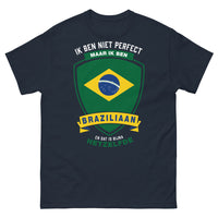Thumbnail for T-shirt Brésiliens perfectionnistes marine - Ik ben niet perfect, maar Braziliaan