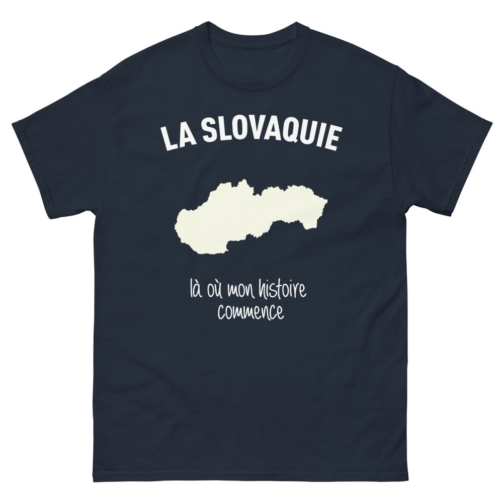 T-shirt Slovaquie marine - Mon histoire commence ici