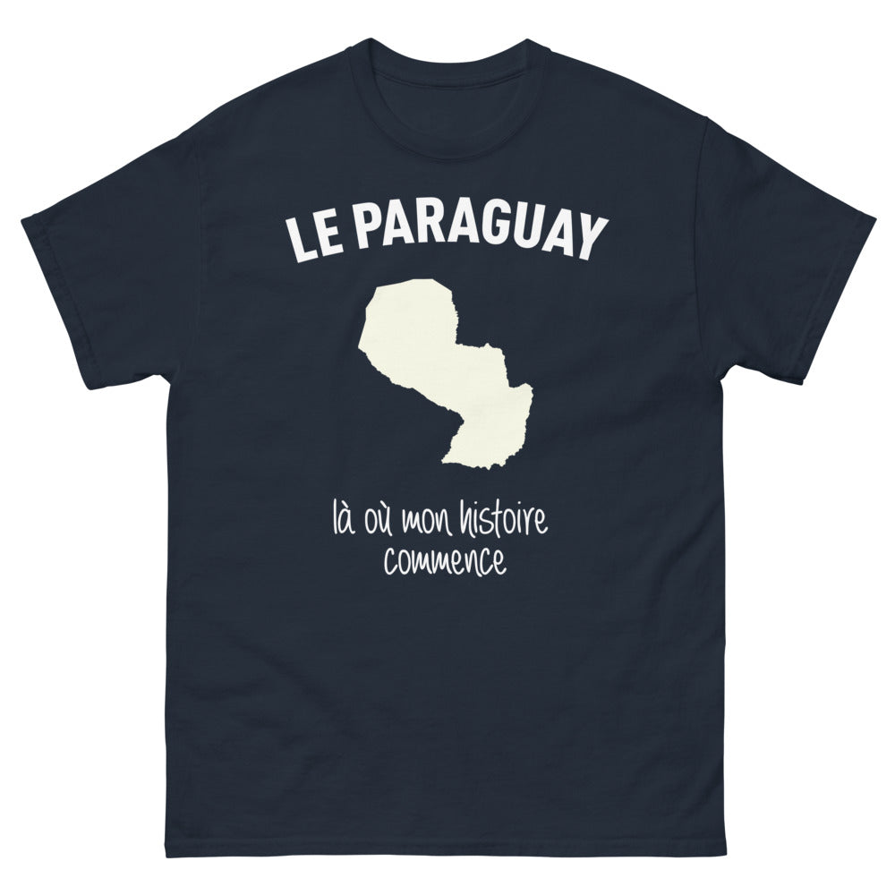 T-shirt Paraguay marine - là où mon histoire commence